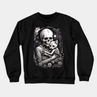 Skeleton Cuddle Cat Crewneck Sweatshirt